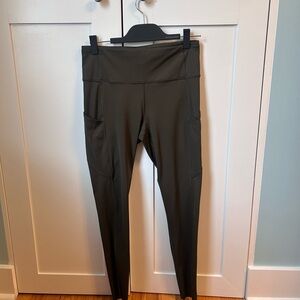 Lululemon Fast and Free Reflective Leggings, Size 10 in Olive Green